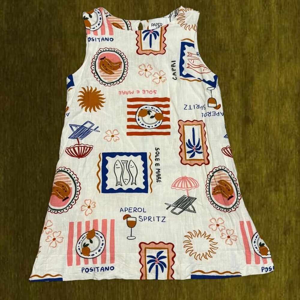Paper Heart Travel Graphics Mini Dress • Size XS